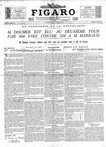 Le Figaro du 14 mai 1931 - Élection de Paul DOUMER